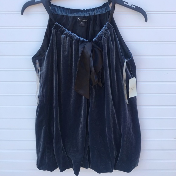 Forever 21 Velvet Tie Top NWT! Real Tunic Bow - Picture 2 of 6